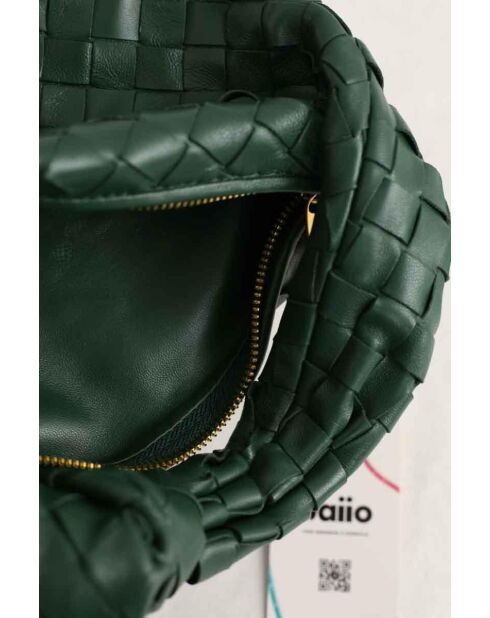 Grüne Lederhandtasche - 25x7x16 cm - Sehr guter Zustand