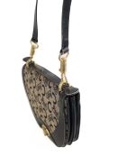 Sac à bandoulière en cuir noir - 27x9x21 cm - Bon état