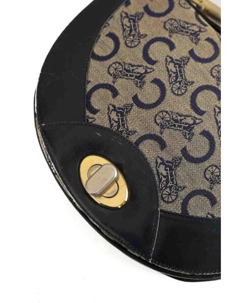 Sac à bandoulière en cuir noir - 27x9x21 cm - Bon état