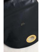 Sac à bandoulière en cuir noir - 27x9x21 cm - Bon état