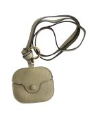 Custodia per airpods in pelle kaki - 8x7 cm - Ottime condizioni