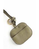 Custodia per airpods in pelle kaki - 8x7 cm - Ottime condizioni