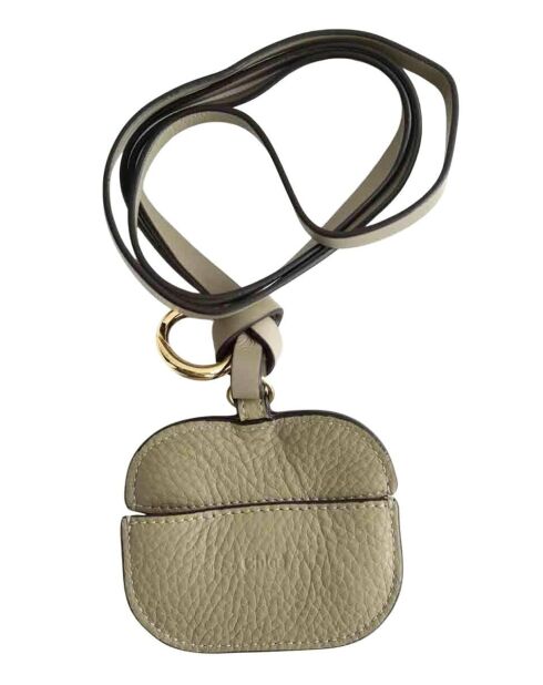 Custodia per airpods in pelle kaki - 8x7 cm - Ottime condizioni