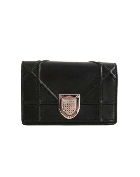 Pochette in pelle nera - 15x6x10 cm - Ottime condizioni