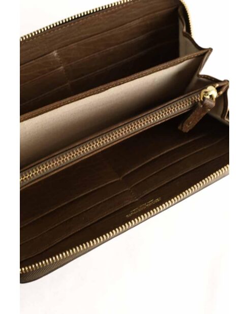 Portafoglio in pelle marrone - 19x9 cm - Ottime condizioni