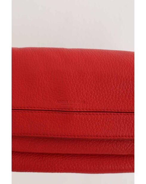 Rode leren schoudertas - 22x6x12 cm - Zeer goede conditie