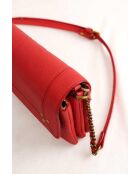 Rote Schultertasche aus Leder - 22x6x12 cm - Sehr guter Zustand