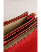 Rote Schultertasche aus Leder - 22x6x12 cm - Sehr guter Zustand