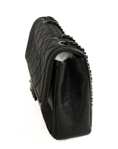 Sac à bandoulière en cuir noir - 28x7x16 cm - Très bon état