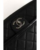 Sac à bandoulière en cuir noir - 28x7x16 cm - Très bon état