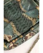 Exotische grüne Schultertasche aus Leder - 24x5x22 cm - Guter Zustand