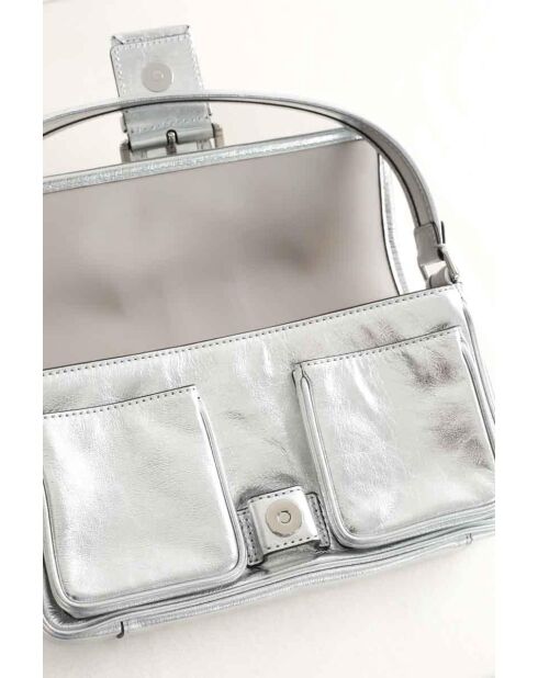 Silberne Handtasche -26x4x15 cm - Sehr guter Zustand