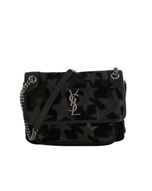 Schwarze Schultertasche aus Leder - 30x5x22 cm - Sehr guter Zustand