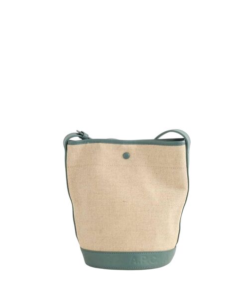 Beigefarbene Schultertasche aus Leder - 24x16x24 cm - Sehr guter Zustand