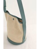 Bandolera de piel beige - 24x16x24 cm - Muy buen estado