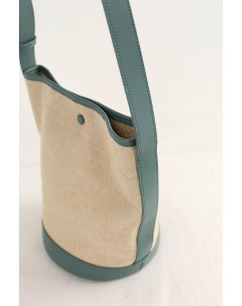 Beigefarbene Schultertasche aus Leder - 24x16x24 cm - Sehr guter Zustand