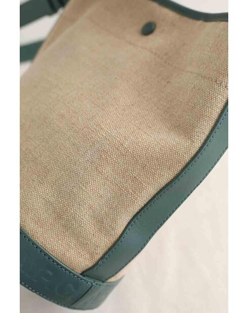 Beigefarbene Schultertasche aus Leder - 24x16x24 cm - Sehr guter Zustand