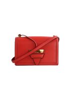 Rode leren schoudertas - 26x10x17 cm - Goede conditie