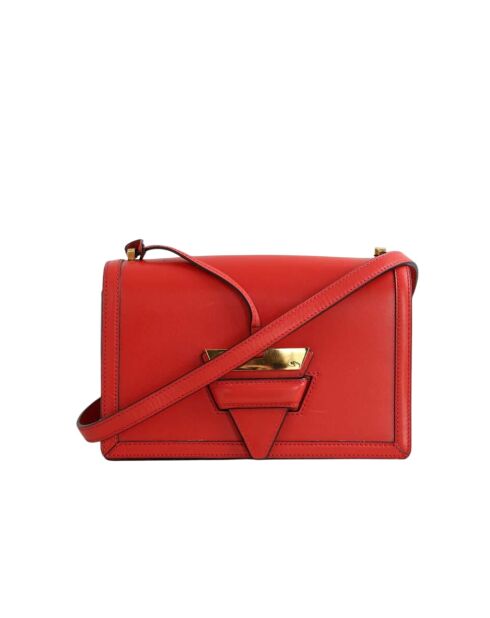 Rode leren schoudertas - 26x10x17 cm - Goede conditie