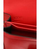 Rode leren schoudertas - 26x10x17 cm - Goede conditie