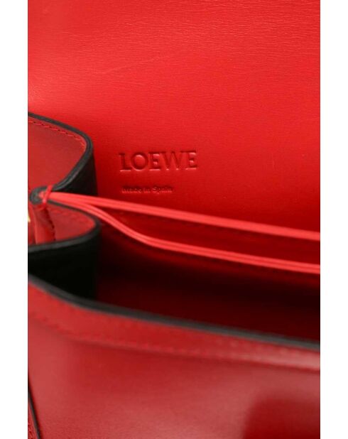 Rode leren schoudertas - 26x10x17 cm - Goede conditie