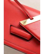 Rode leren schoudertas - 26x10x17 cm - Goede conditie