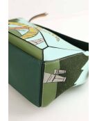 Blauwe leren schoudertas - 27x12x20 cm - Nooit gedragen