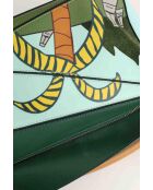 Blauwe leren schoudertas - 27x12x20 cm - Nooit gedragen