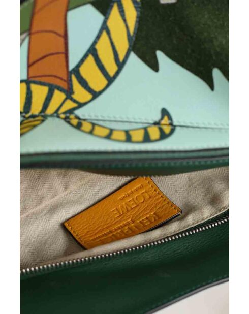 Blauwe leren schoudertas - 27x12x20 cm - Nooit gedragen