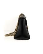 Sac à bandoulière en cuir noir - 20x28x12 cm - Très bon état