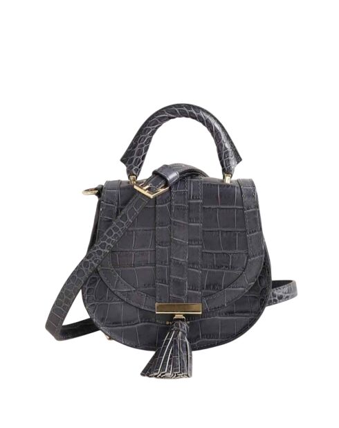 Graue Lederhandtasche - 18x6x18 cm - Sehr guter Zustand