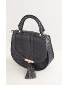 Graue Lederhandtasche - 18x6x18 cm - Sehr guter Zustand