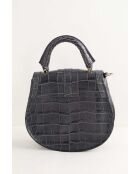 Graue Lederhandtasche - 18x6x18 cm - Sehr guter Zustand