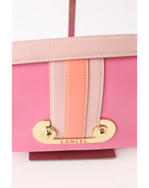 Roze leren schoudertas - 23x17x7 cm - Zeer goede conditie