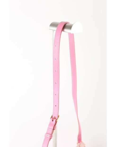 Roze leren schoudertas - 23x17x7 cm - Zeer goede conditie