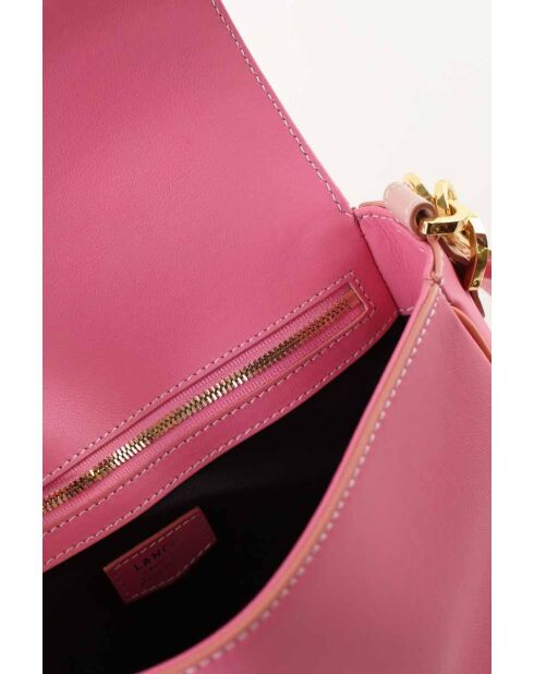 Roze leren schoudertas - 23x17x7 cm - Zeer goede conditie