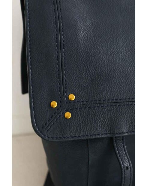 Blaue Schultertasche aus Leder - 33x15x26 cm - Guter Zustand