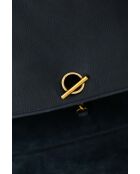 Blaue Schultertasche aus Leder - 33x15x26 cm - Guter Zustand