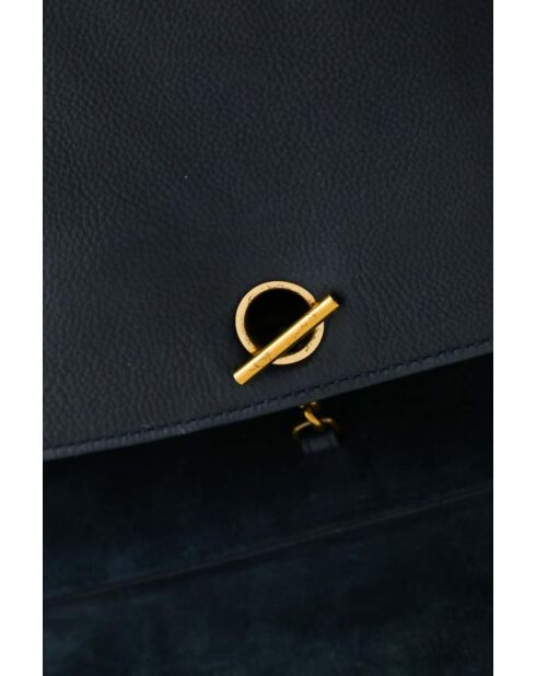 Blaue Schultertasche aus Leder - 33x15x26 cm - Guter Zustand