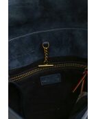 Blaue Schultertasche aus Leder - 33x15x26 cm - Guter Zustand