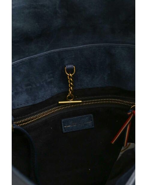 Blaue Schultertasche aus Leder - 33x15x26 cm - Guter Zustand