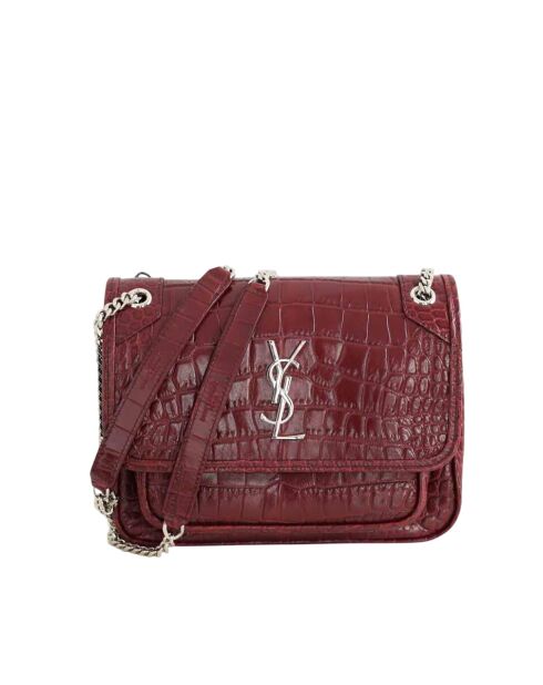 Bordeauxrode leren schoudertas - 23x10x19 cm - Nooit gedragen