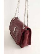 Burgunderrote Schultertasche aus Leder - 23x10x19 cm - Nie getragen