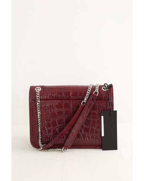 Bordeauxrode leren schoudertas - 23x10x19 cm - Nooit gedragen