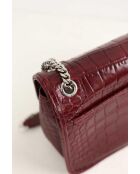 Burgunderrote Schultertasche aus Leder - 23x10x19 cm - Nie getragen