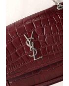 Burgunderrote Schultertasche aus Leder - 23x10x19 cm - Nie getragen