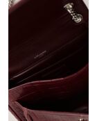 Burgunderrote Schultertasche aus Leder - 23x10x19 cm - Nie getragen