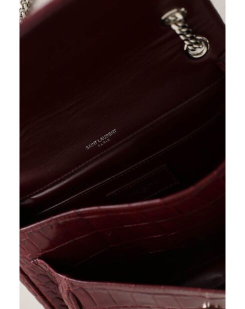 Bordeauxrode leren schoudertas - 23x10x19 cm - Nooit gedragen