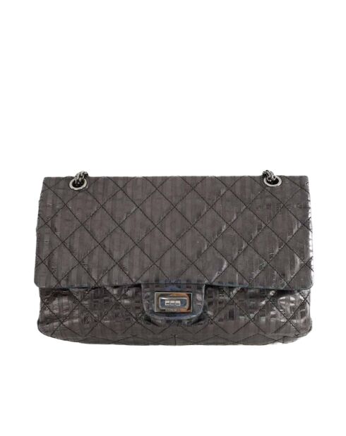 Graue Schultertasche aus Leder - 31x9,5x16 cm - Sehr guter Zustand