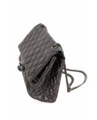 Graue Schultertasche aus Leder - 31x9,5x16 cm - Sehr guter Zustand